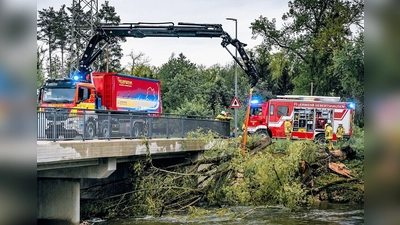 Nach zirka zwei Stunden hatte die Feuerwehr den Baum aus der Amper geborgen. (Foto: Kreisbrandinspektion Dachau)