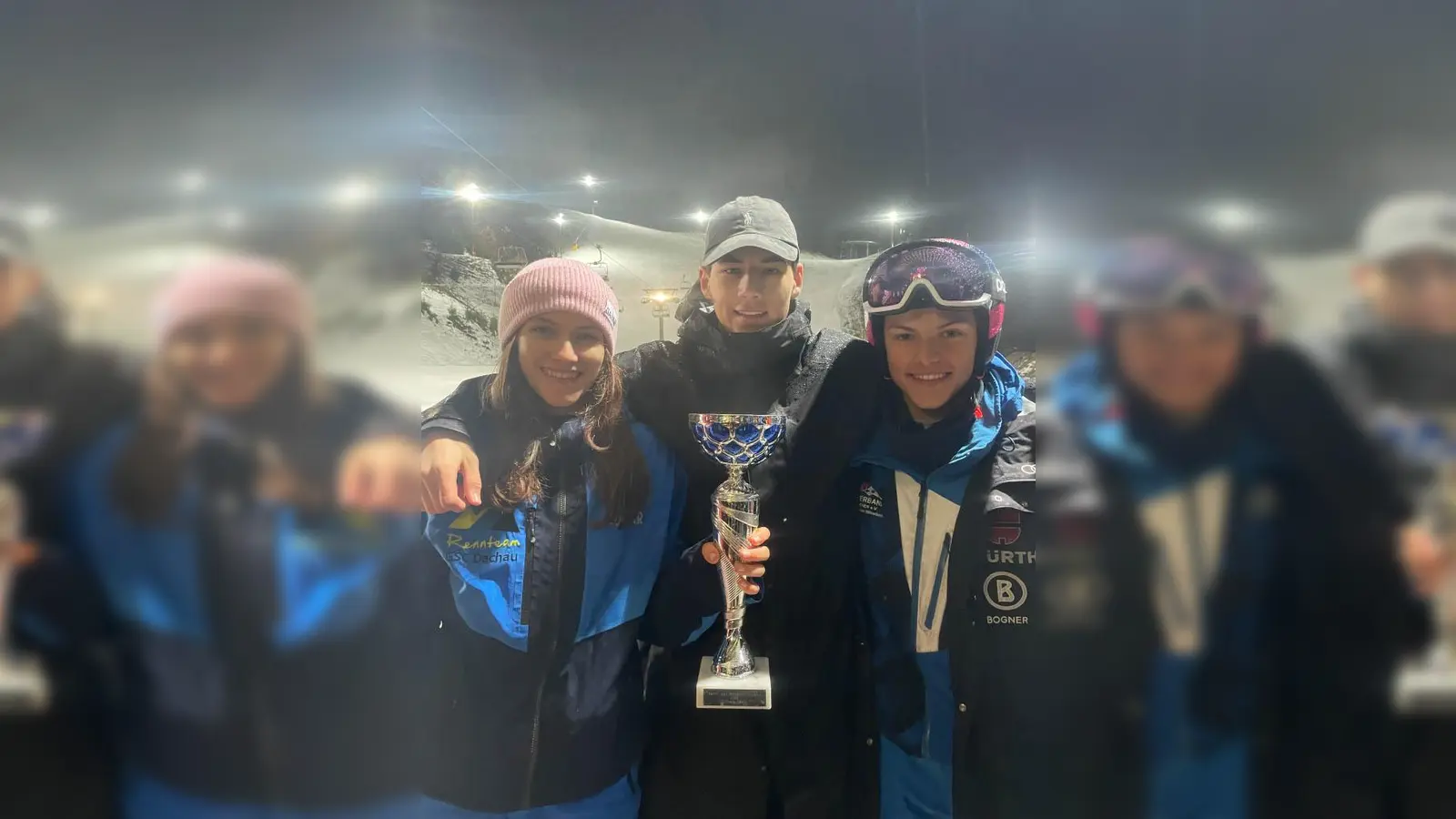 Die drei Schnellsten vom GSC holten sich den Team-Pokal (von links): Louisa Zimmer, Xaver Zimmer und David Baltes. (Foto: GSC Dachau)