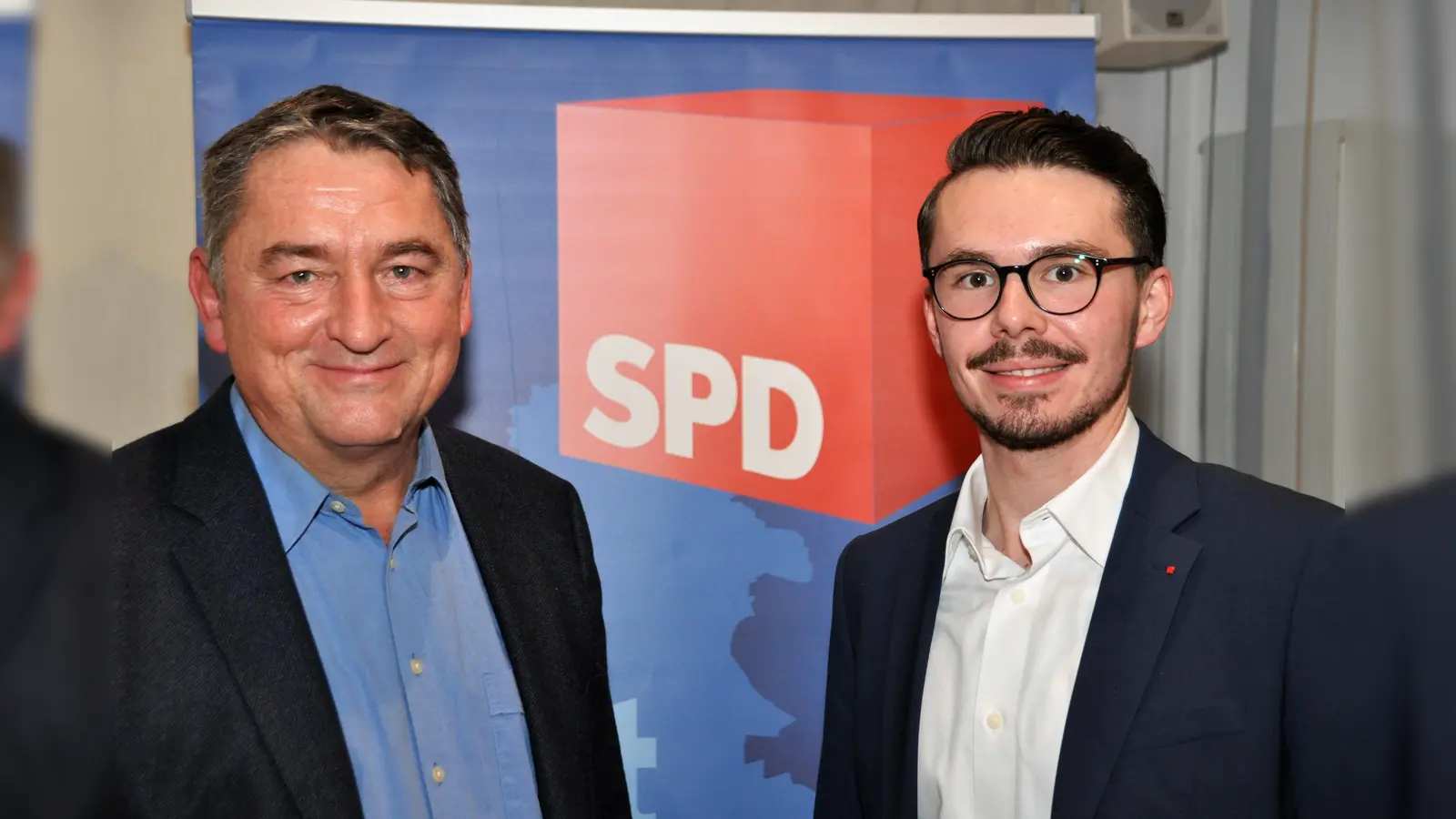 Die SPD-Kandidaten für die Wahlen 2023: Hubert Böck (li) und Dennis Behrendt. (Foto: SPD)
