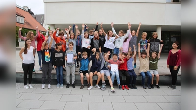 Die Lesesieger im Mai: Klasse 5g des Ignaz-Taschner-Gymnasiums. (Foto: Stadtbücherei Dachau)