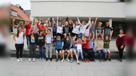 Die Lesesieger im Mai: Klasse 5g des Ignaz-Taschner-Gymnasiums. (Foto: Stadtbücherei Dachau)