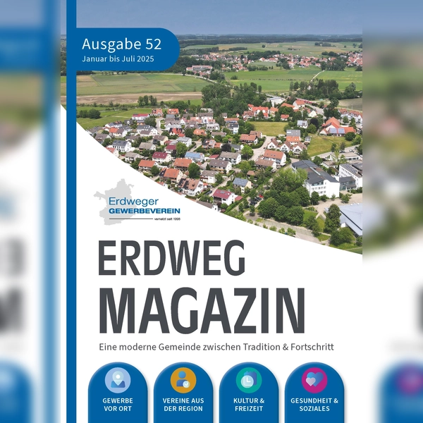 Das ERDWEG-Magazin im neuen Gewand. (Foto: © LESTi-Druck/Erdweger Gewerbeverein)
