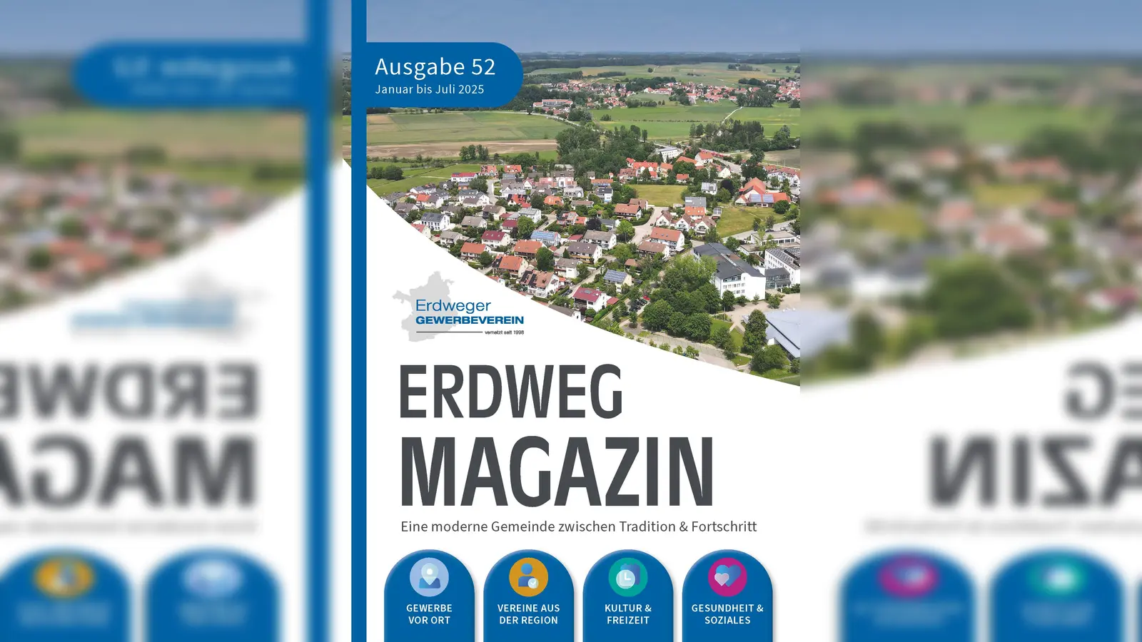 Das ERDWEG-Magazin im neuen Gewand. (Foto: © LESTi-Druck/Erdweger Gewerbeverein)