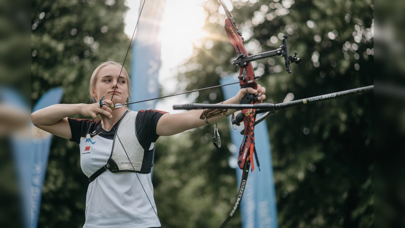 Auch Charline Schwarz, Team-Bronzemedaillengewinnerin von Tokio 2020, freut sich auf die Bogen-EM im eigenen Land. (Foto: Deutscher Schützenbund)