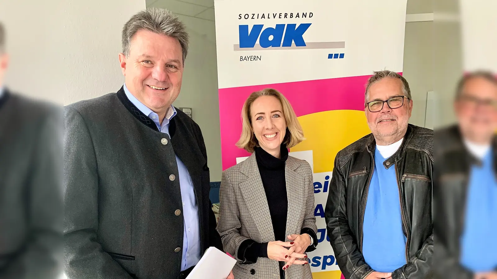 Zu Besuch beim VdK (von li) Helmut Zech, Stephanie Burgmaier und Walter Wüst.<br> (Foto: Burgmaier / CSU)