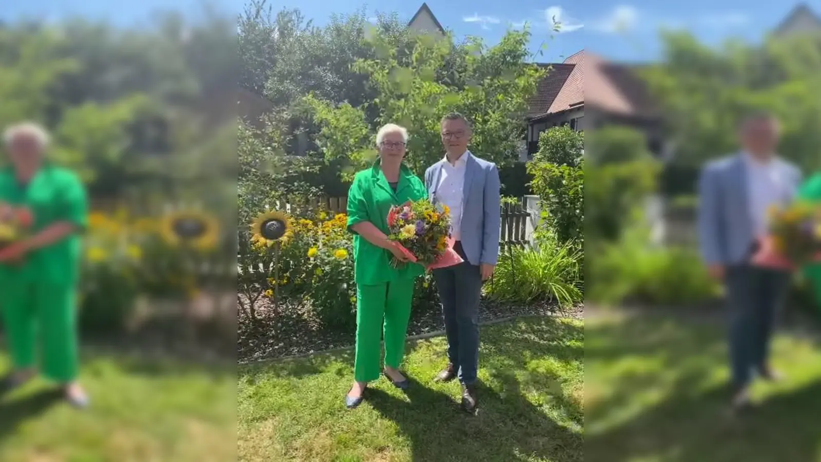 Bürgermeister Wolfgang Hörl gratuliert der Jubilarin Hildegard Schuster herzlich und dankt ihr für jahrelanges Engagement in der Gemeinde. (Foto: red)