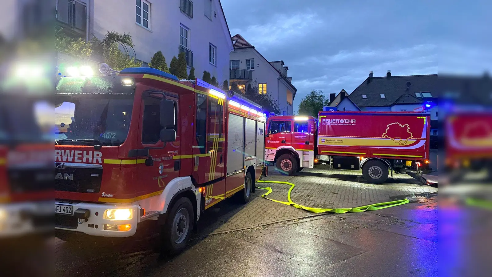 Zahlreiche Keller und auch Tiefgaragen mussten abgepumpt werden. (Foto: KFV Dachau)