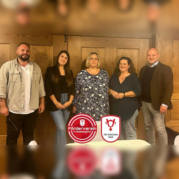 Martina Aschbichler-Mahalla, Claudia Vurucu und Asli Tuna vom neuen Förderverein mit dem TSV-Vorstand. (Foto: FV)