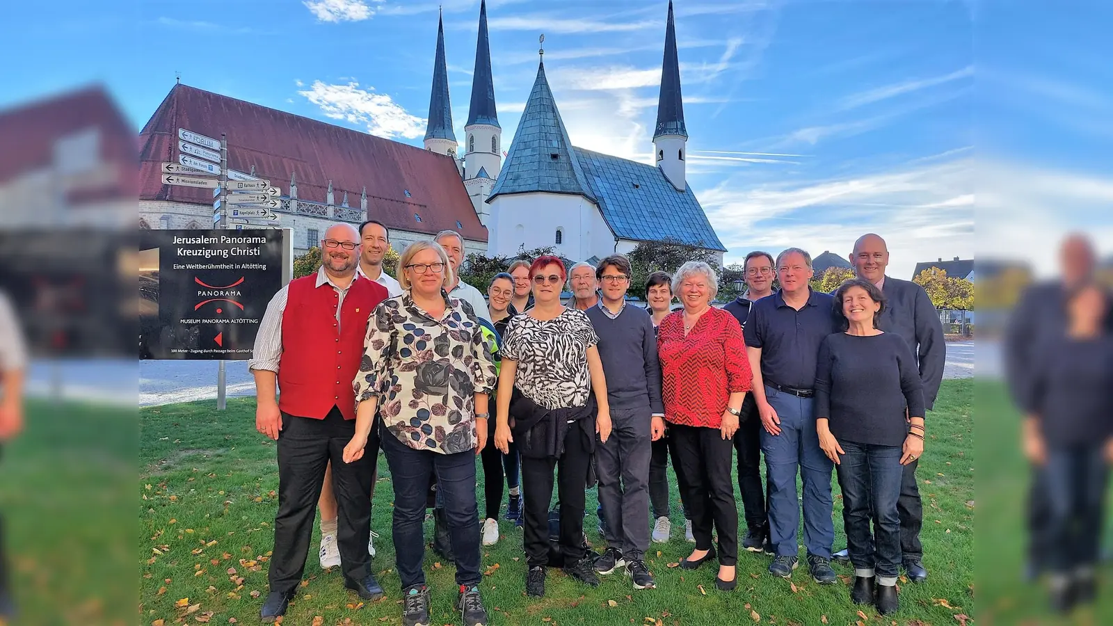 Die Besucher der Dachauer SPD mit Marco Kessler (li) und Hubert Rothmeyer (re). (Foto: SPD Dachau)