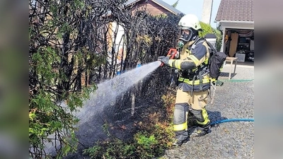 Die Karlsfelder Feuerwehr konnte den Heckenbrand löschen. (Foto: FF Karlsfeld)