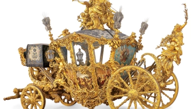 Auch er ist im Marstallmuseum zu sehen: der neuer Gala-Wagen König Ludwigs II., entworten von Franz Seitz, München, 1870/71. (Foto: © Bayerische Schlösserverwaltung, Rainer Herrmann/ Tanja Mayr)