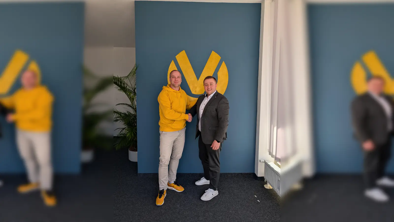 Andreas Hartmeier (re) unterstützt künftig den Vorstand des Erdweger Gewerbevereins um Marcus Ölsner. (Foto: coe)