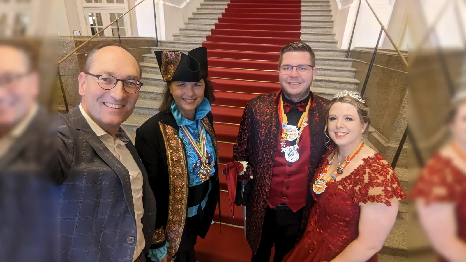 Traditioneller Empfang im Landtag (von links): Bernhard Seidenath, Ilse Aigner, Prinz Anthony I. und Prinzessin Nora. (Foto: CSU Dachau)