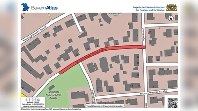 Kartenausschnitt: Erneuerung der Erdgasleitung in der Bürgermeister-Scharl-Straße. (Foto: Bayernatlas)