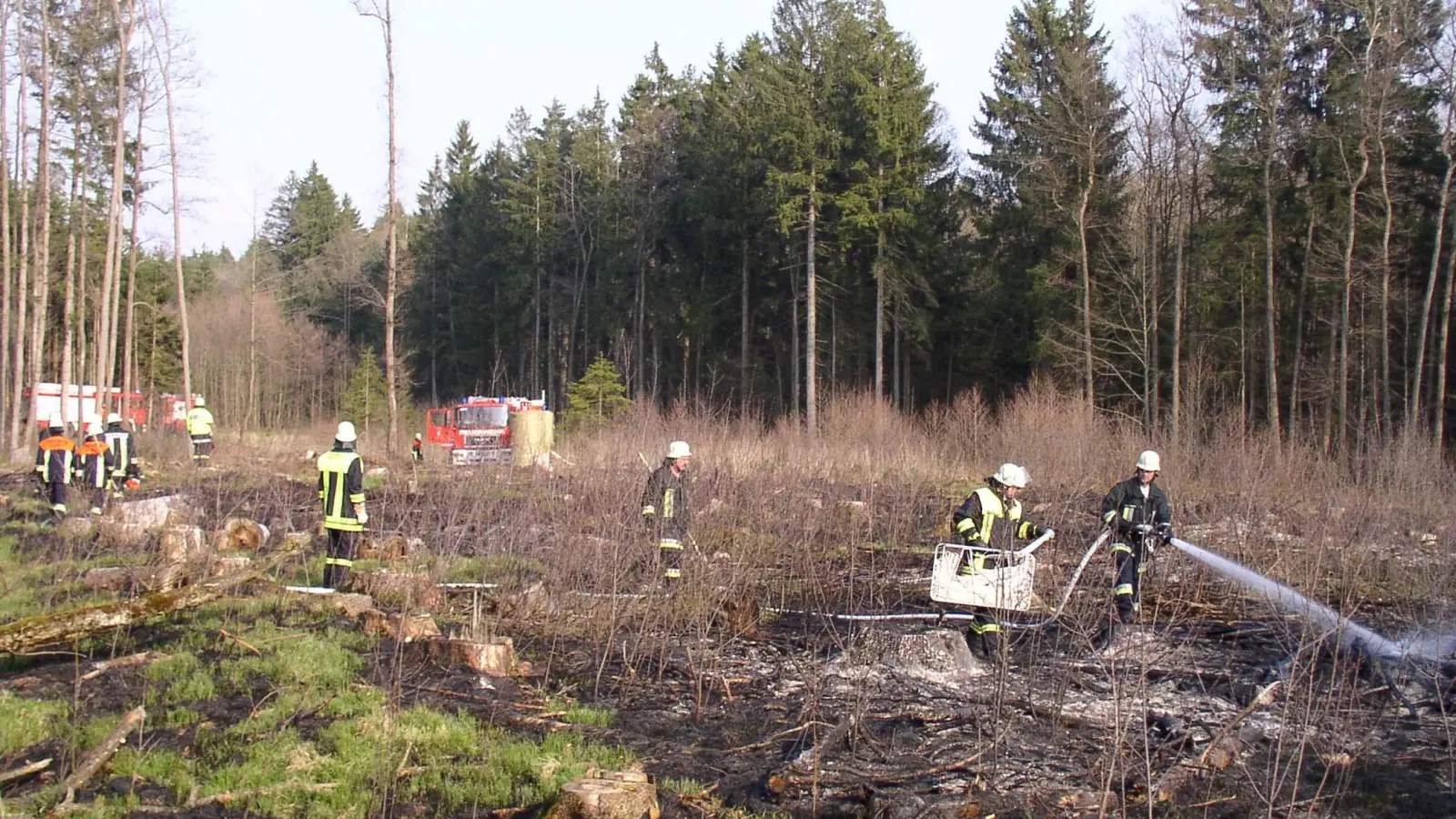 Waldbrandbekämpfung - eine gefährliche und schwierige Aufgabe für die Feuerwehren. (Foto: www.kfv-dachau.de)