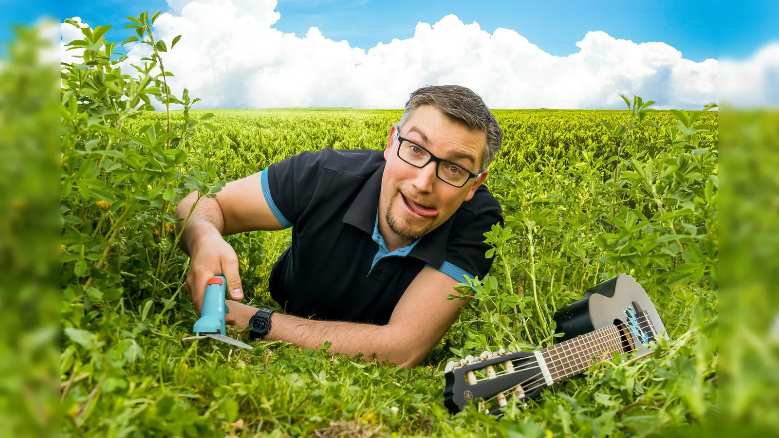 Stefan Otto, mit seiner "g'mahdn Wiesn" im Thoma-Haus. (Foto: Michael Otto)