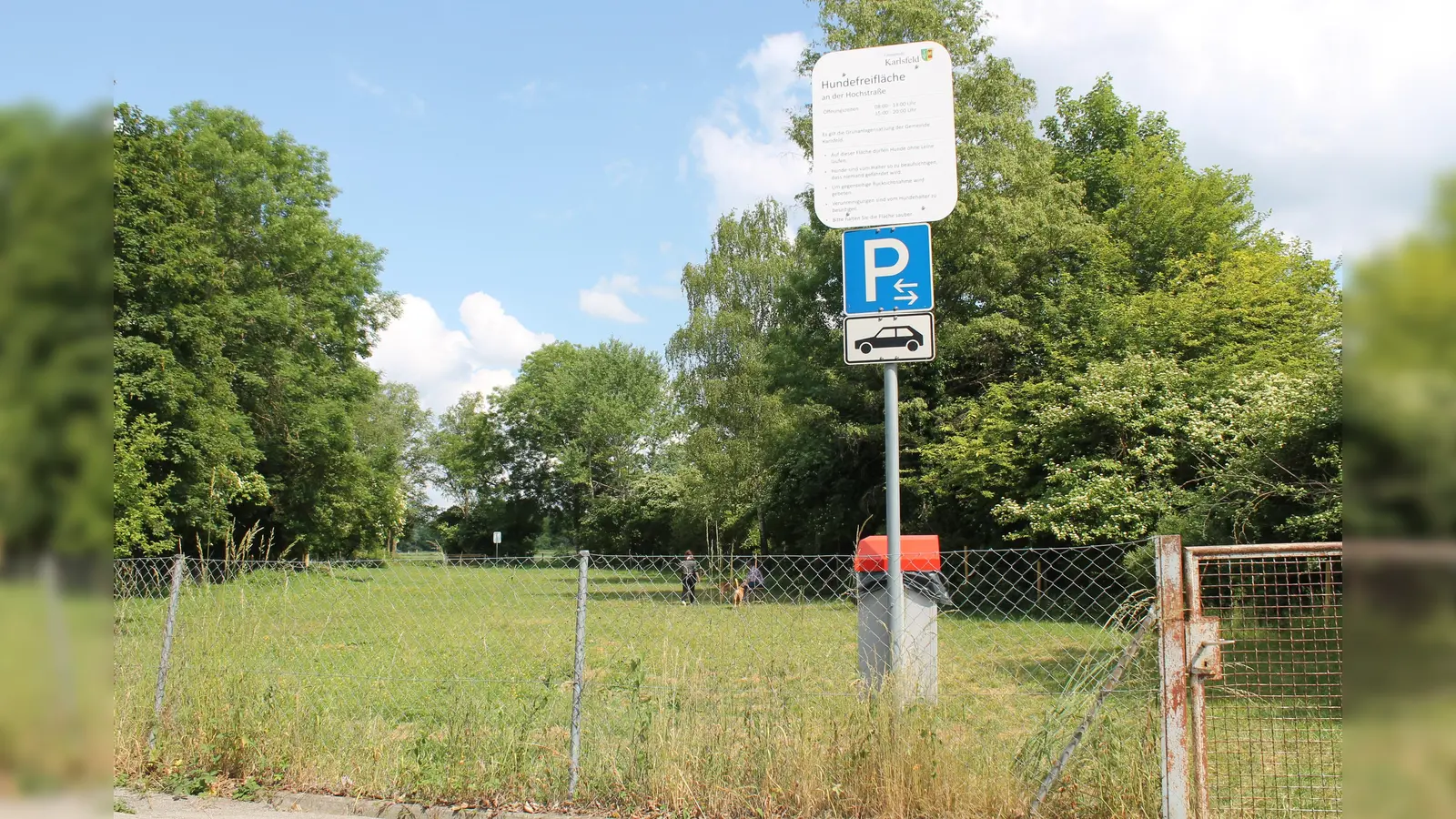 Hier an der Hochstraße dürfen Hunde in Karlsfeld zukünftig ohne Leine laufen und spielen. (Foto: KA)