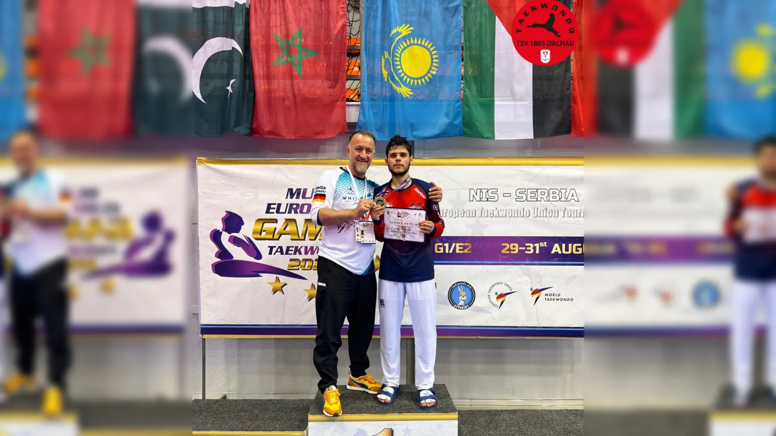 Khaled Abdel Halim (r.) sicherte das Ticket für die U21-EM. (Foto: TSV Dachau 1865 Taekwondo)