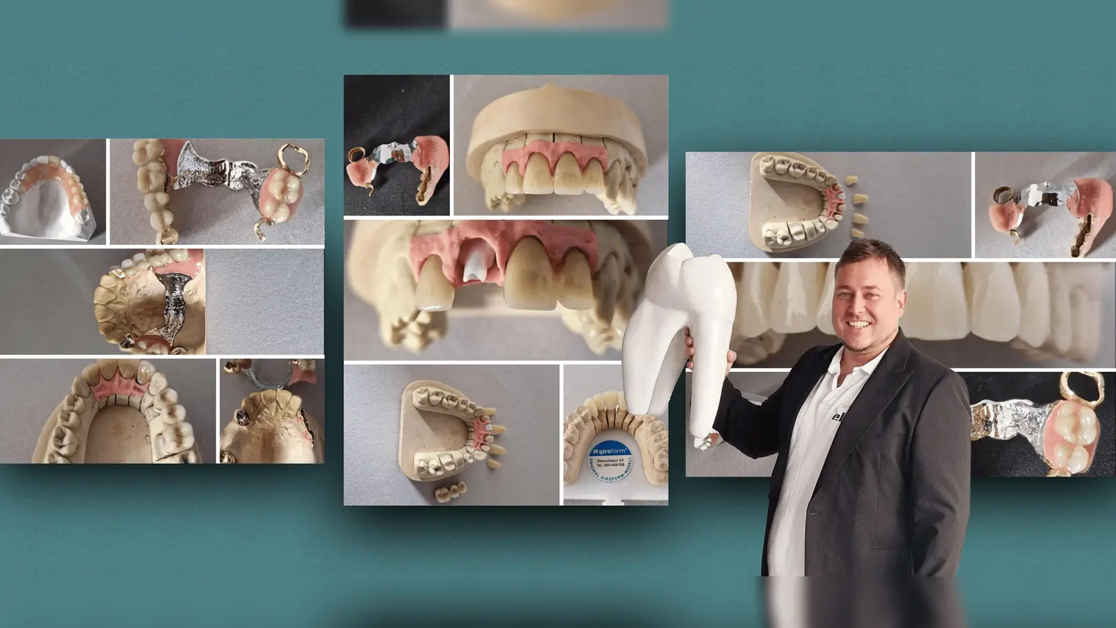 Andreas Ell, stellvertretender Obermeister der Südbayerischen Zahntechniker-Innung, mit seinem Meisterstück. (Foto: SZI)