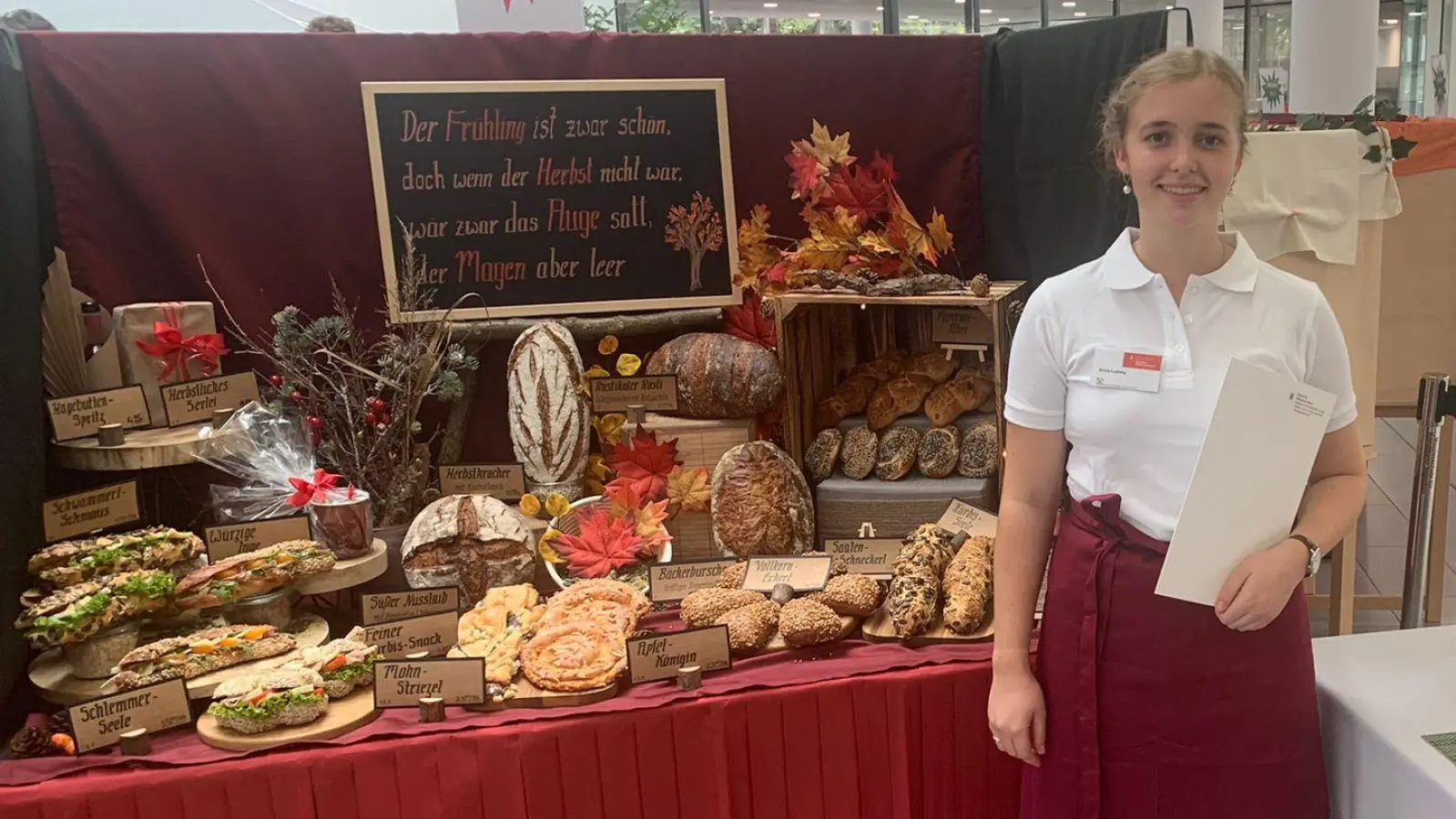 Talentierter Nachwuchs: A. Ludwig belegte beim Leistungswettbewerb „Die Besten der Zwischenprüfung 2022” den ersten Platz. (Foto: Bäcker-Innung München, Landsberg und Erding)