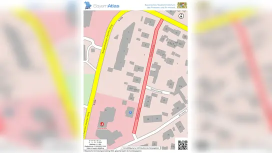 Im Weiherweg erneuern die Stadtwerke die Erdgasleitung.<br> (Foto: Bayernatlas / Stadtwerke Dachau)